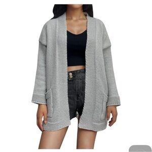 Quince organic cotton Light tan grey Knit Cardigan